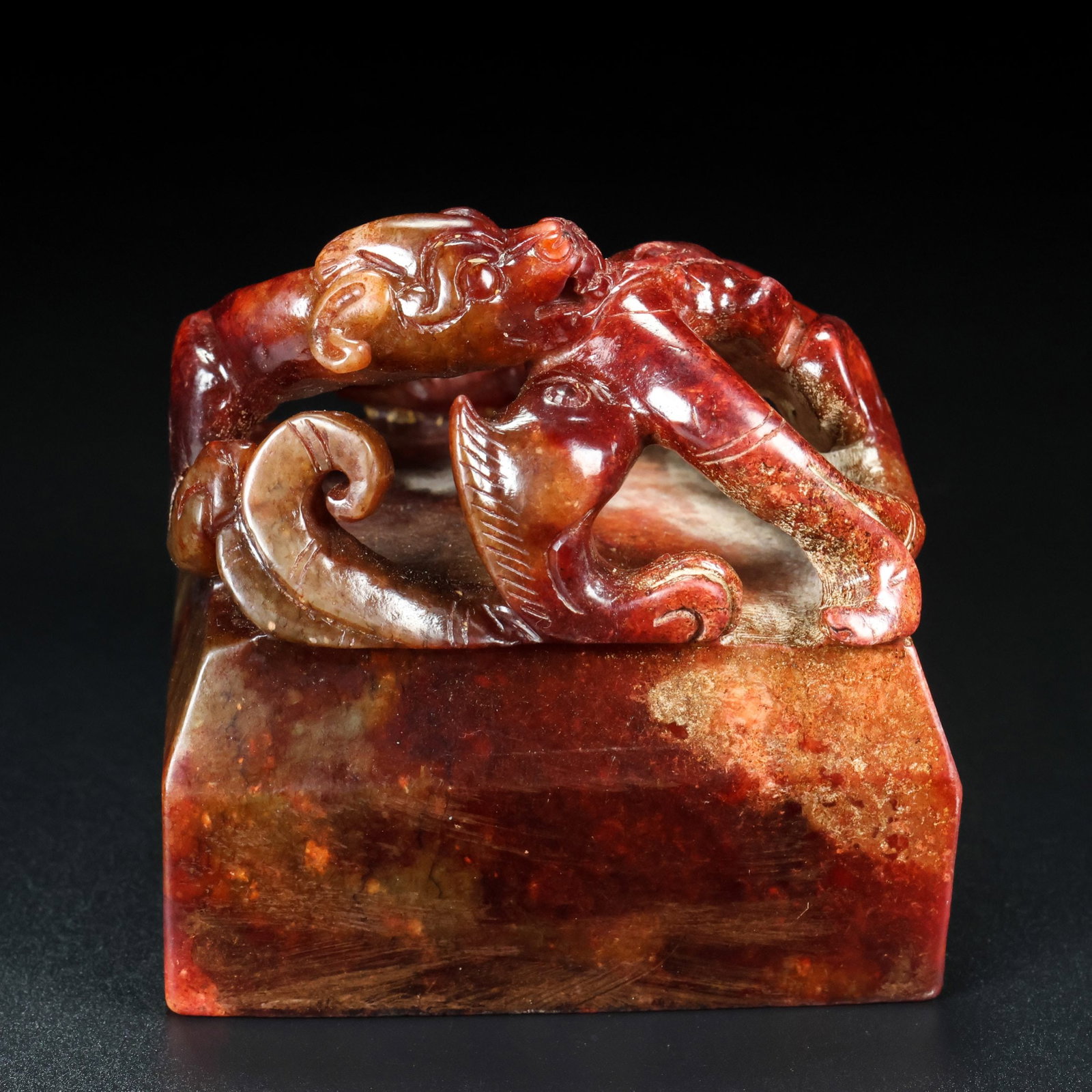An Exquisite White Jade Dragon Pattern Seal - 4