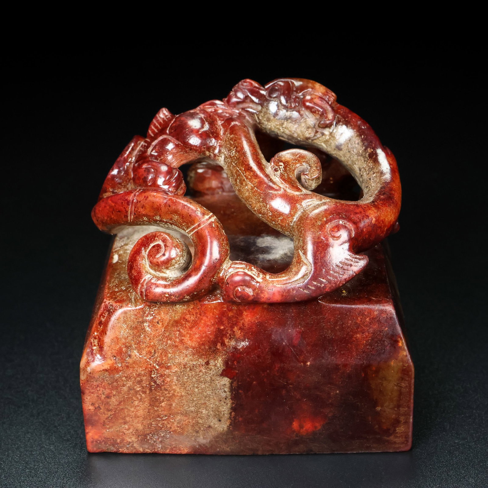 An Exquisite White Jade Dragon Pattern Seal - 5