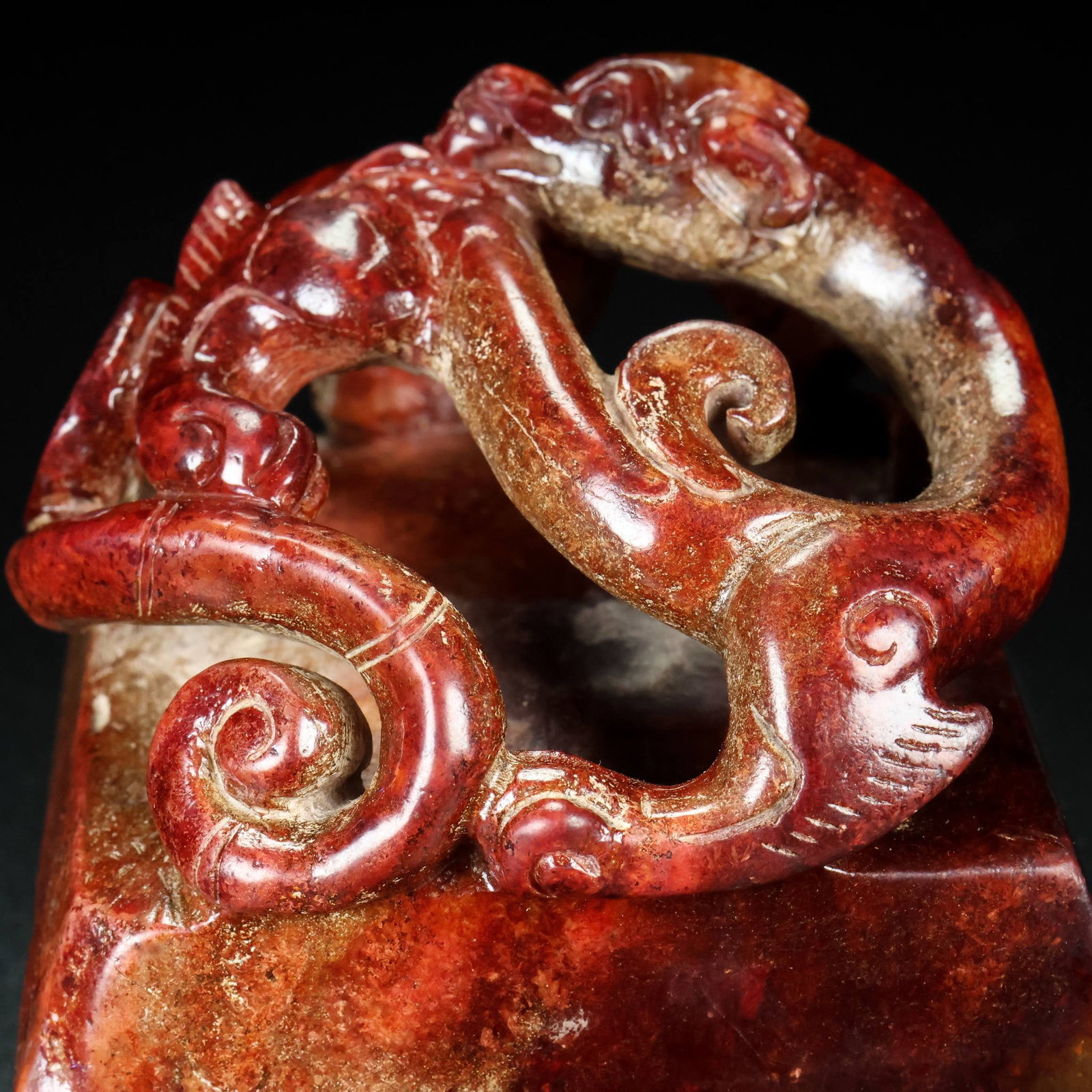 An Exquisite White Jade Dragon Pattern Seal - 7