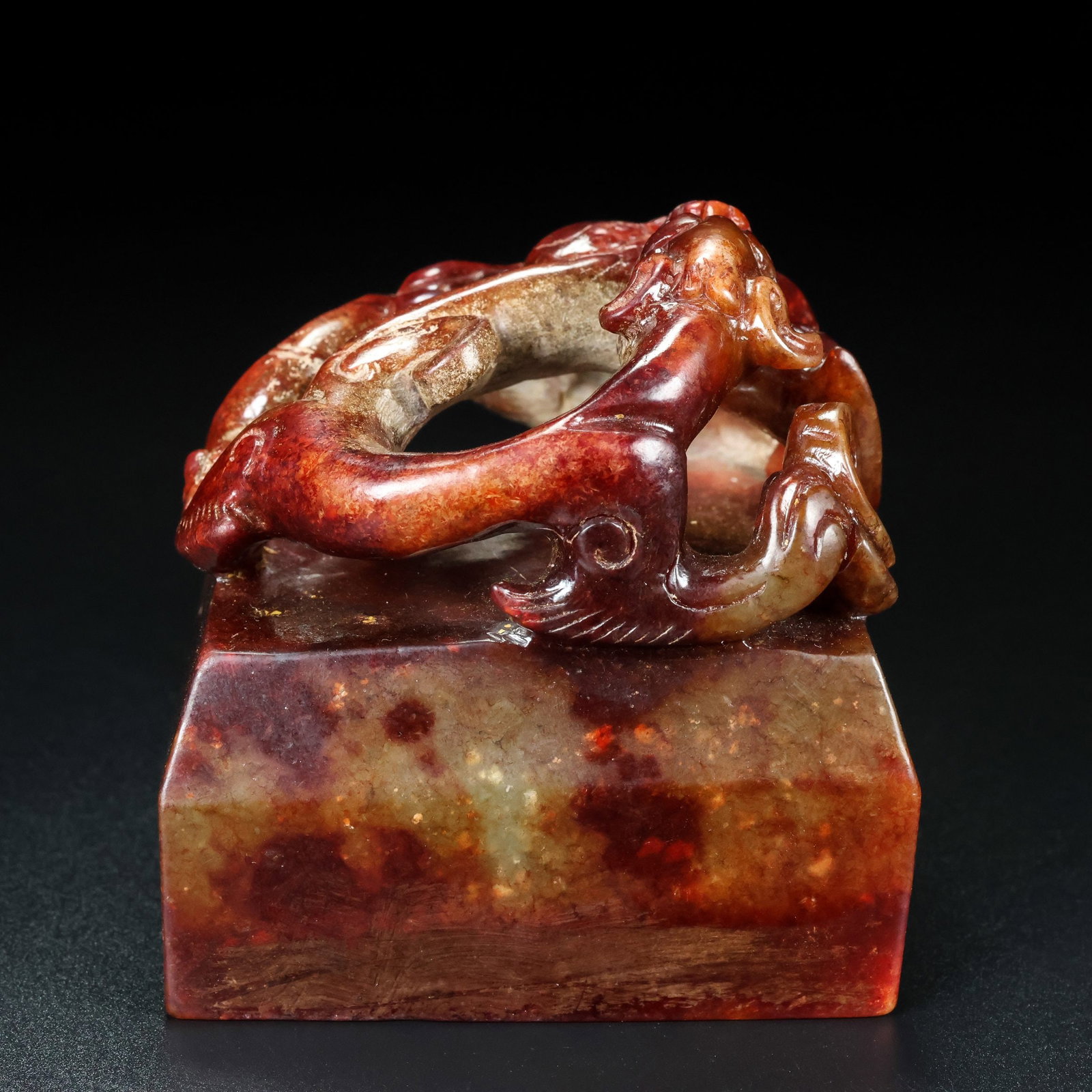 An Exquisite White Jade Dragon Pattern Seal - 8