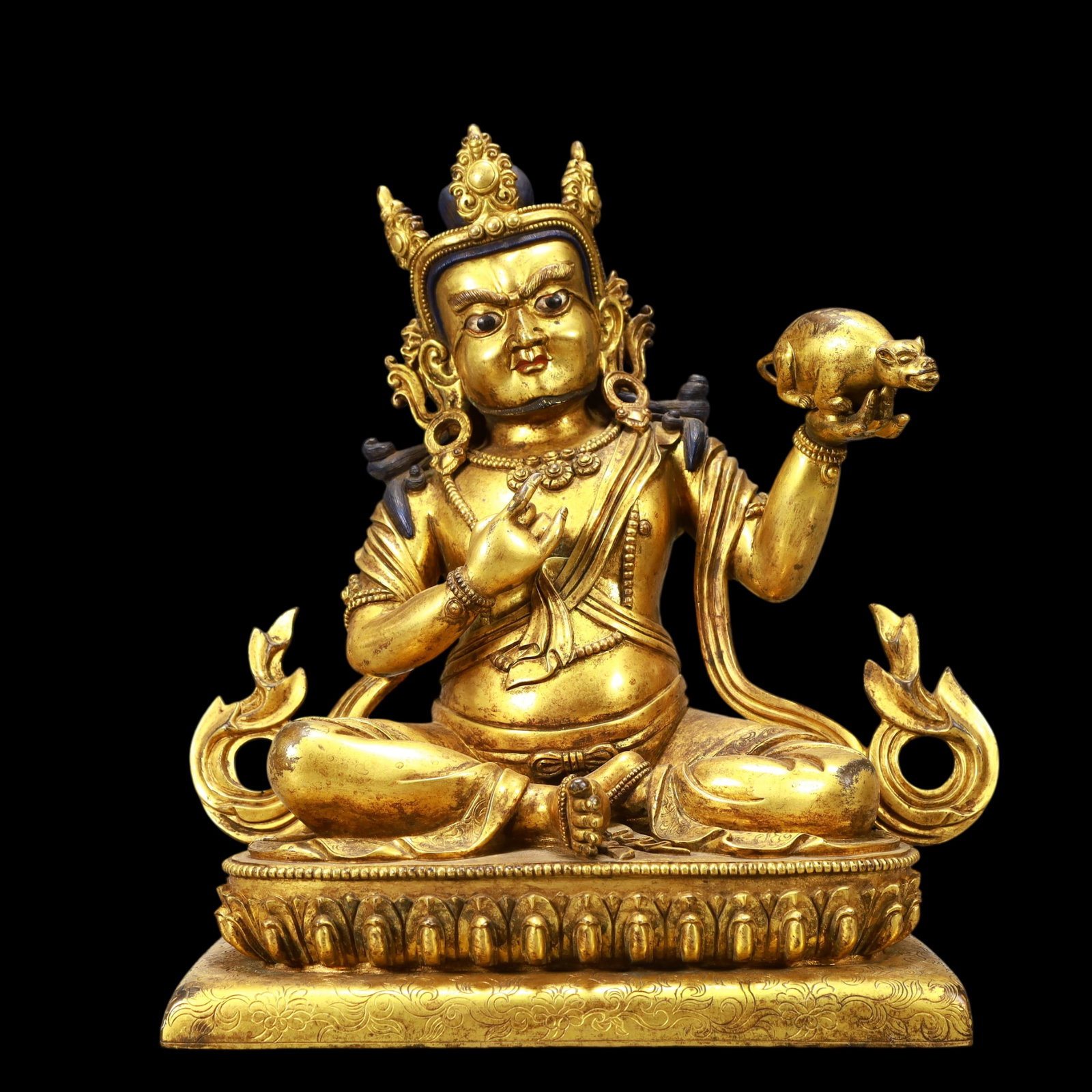 A Exquisite Gilt Bronze Statue of Mammon: A Exquisite Gilt Bronze Statue of Mammon Ming Dynasty, China Yongle Six-character Mark Size:25.5cmx18cmx30.5cm Weight:10300g (The Dimensions Of All Batches Are Manually Measured.If You Need More