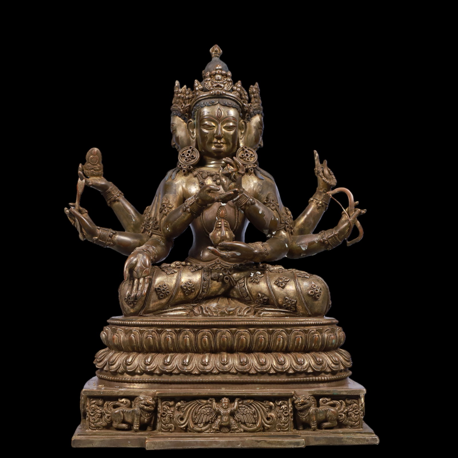An Exquisite Coppery Statue of Gautama??s Mother: An Exquisite Coppery Statue of Gautama??s Mother Ming Dynasty, China Size:26.5cmx16.5cmx34cm Weight:6900g (The Dimensions Of All Batches Are Manually Measured.If You Need More Detailed Information,