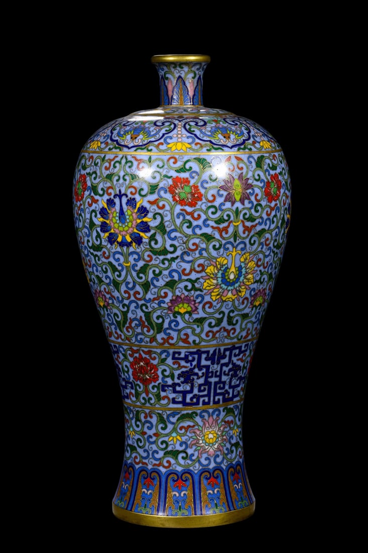 An Exquisite Cloisonne Lotus Pattern Vase - 5