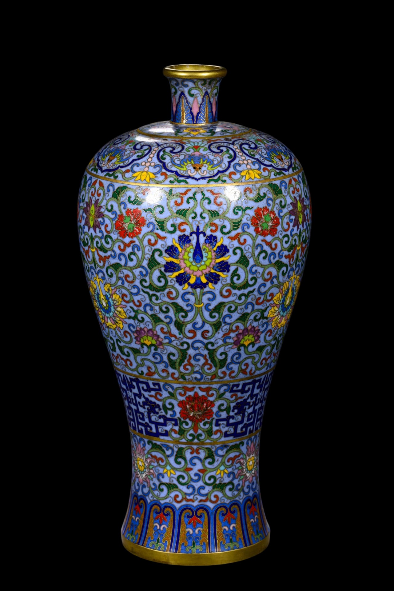 An Exquisite Cloisonne Lotus Pattern Vase - 7