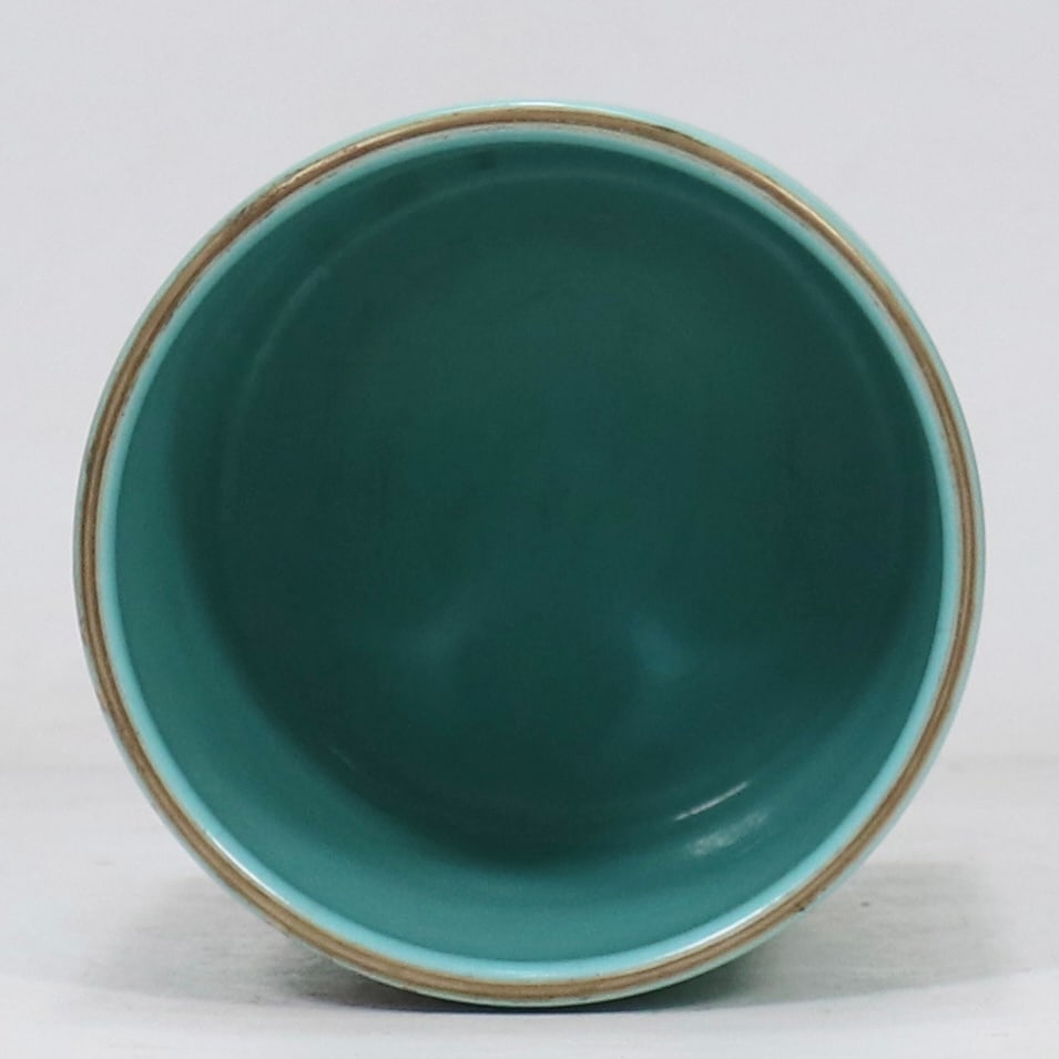 An Exquisite Green Glazed Flower Pattern Brush Pot - 7