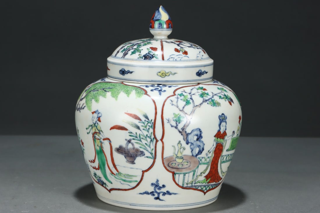 An Exquisite Doucai Character and Story Pattern Jar - 4