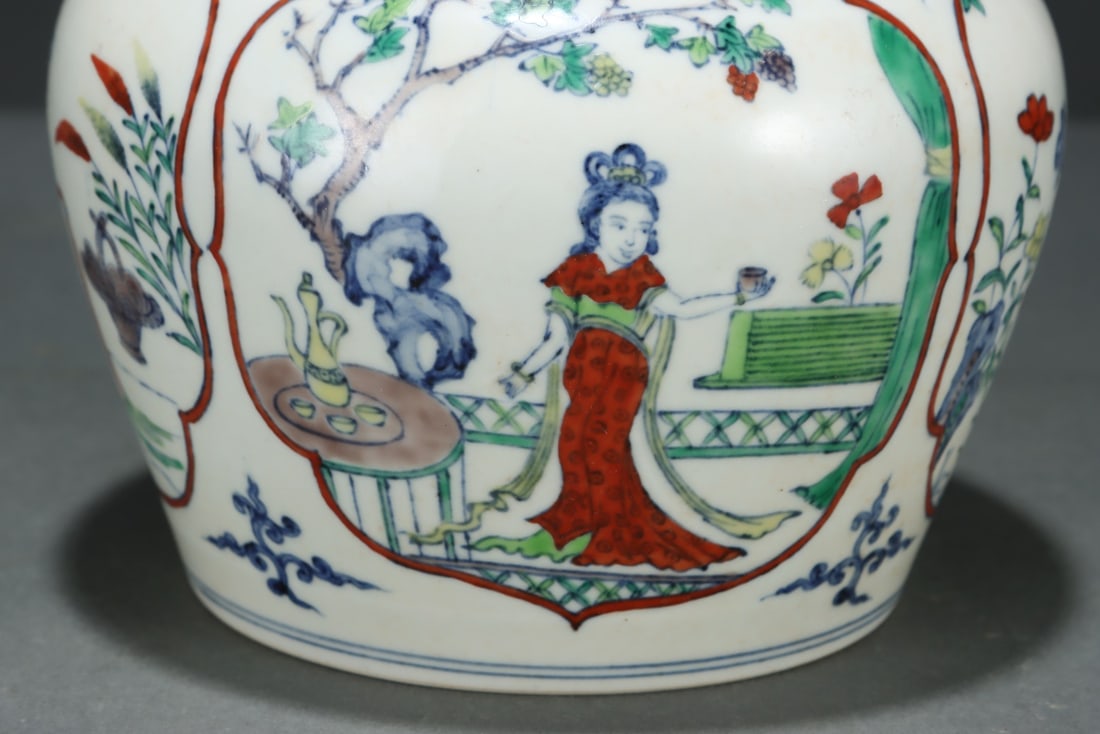An Exquisite Doucai Character and Story Pattern Jar - 6