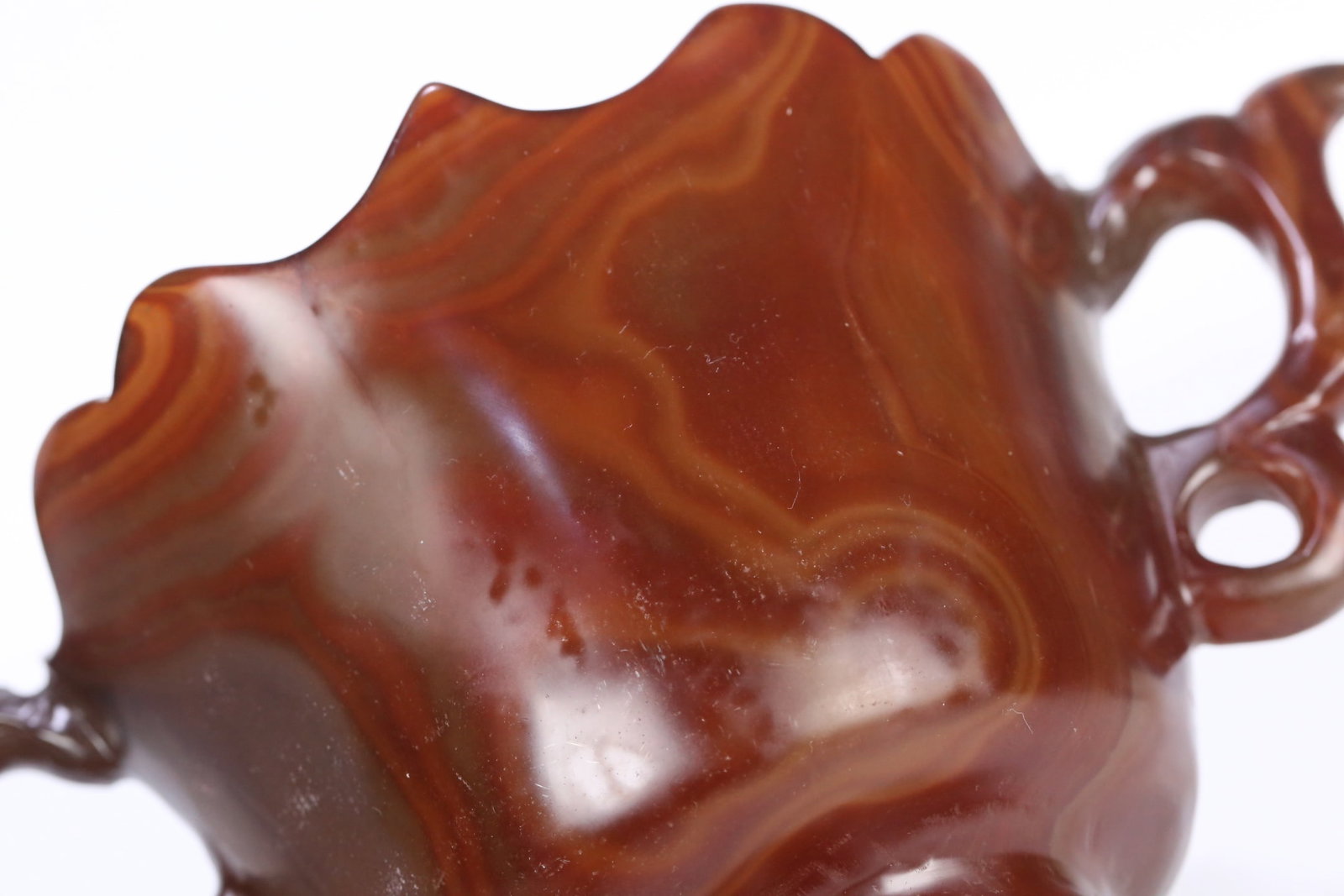 An Exquisite Agate Double-Ears Cup - 8