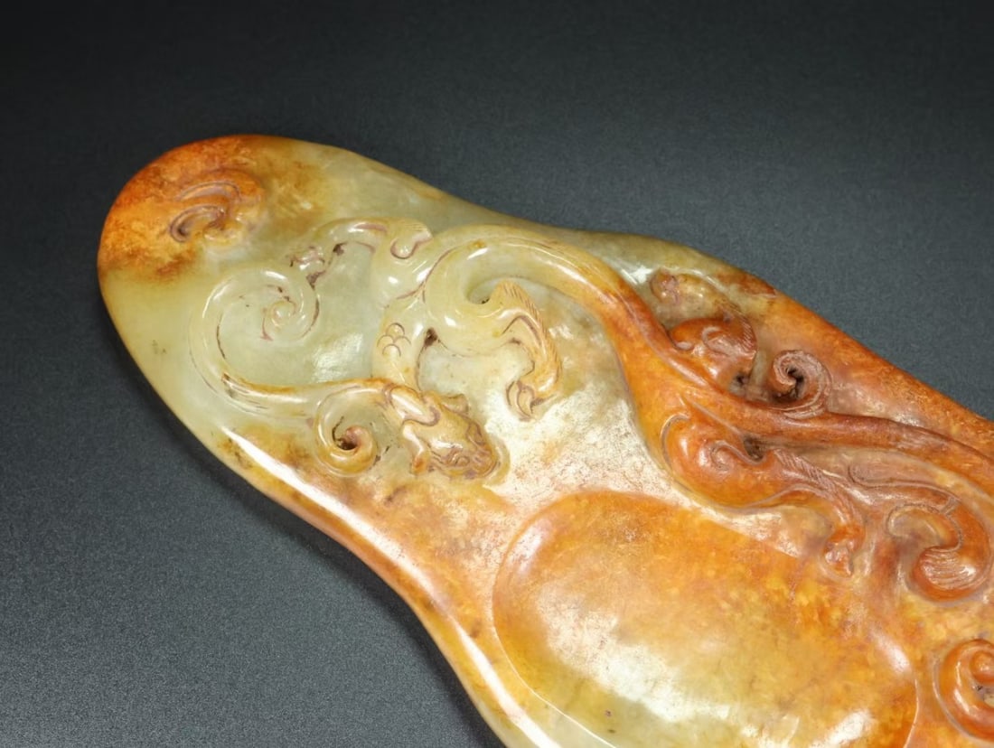 An Exquisite White Jade Dragon Pattern Inkstone - 7