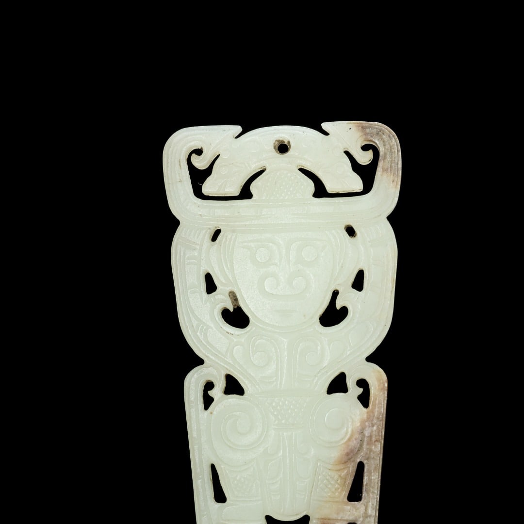 An Exquisite White Jade Figure Pattern Ornament - 2