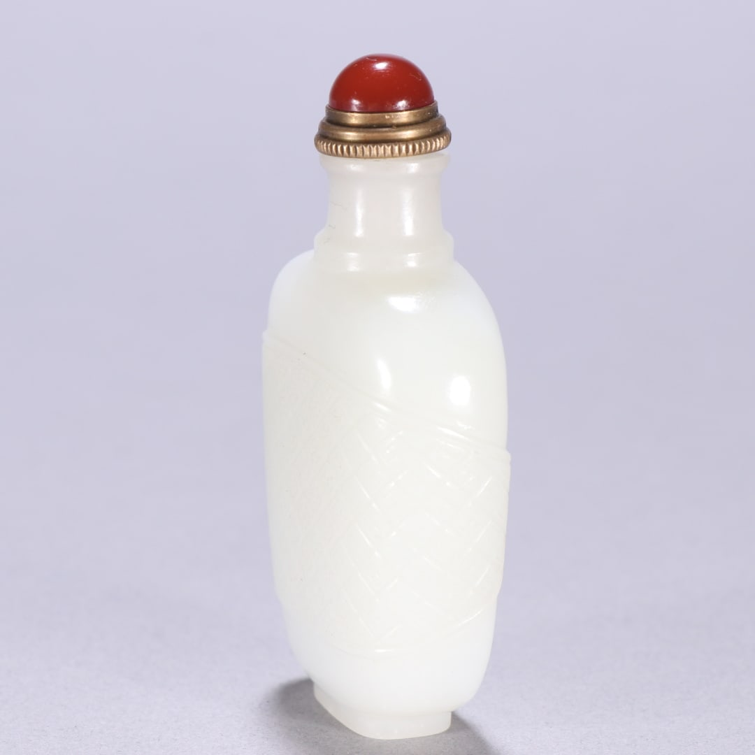 An Exquisite White Jade Snuff Bottle - 7