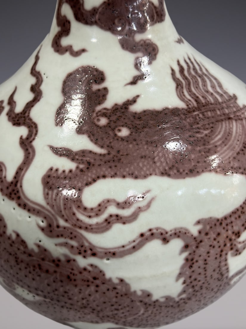 An Exquisite Chai yao Underglaze-Red Dragon Pattern Vase - 2
