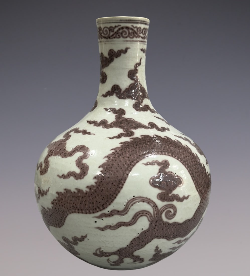 An Exquisite Chai yao Underglaze-Red Dragon Pattern Vase - 6