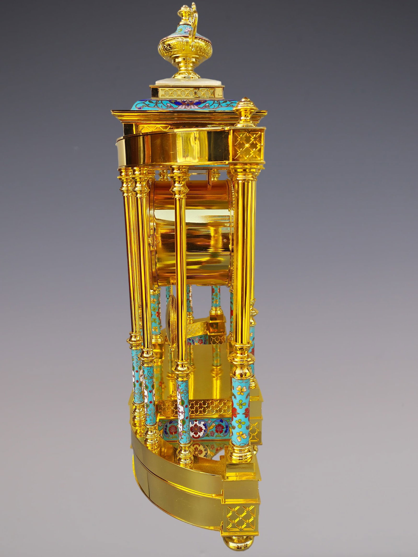 An Exquisite Gilt Bronze Lotus Pattern Clock - 3