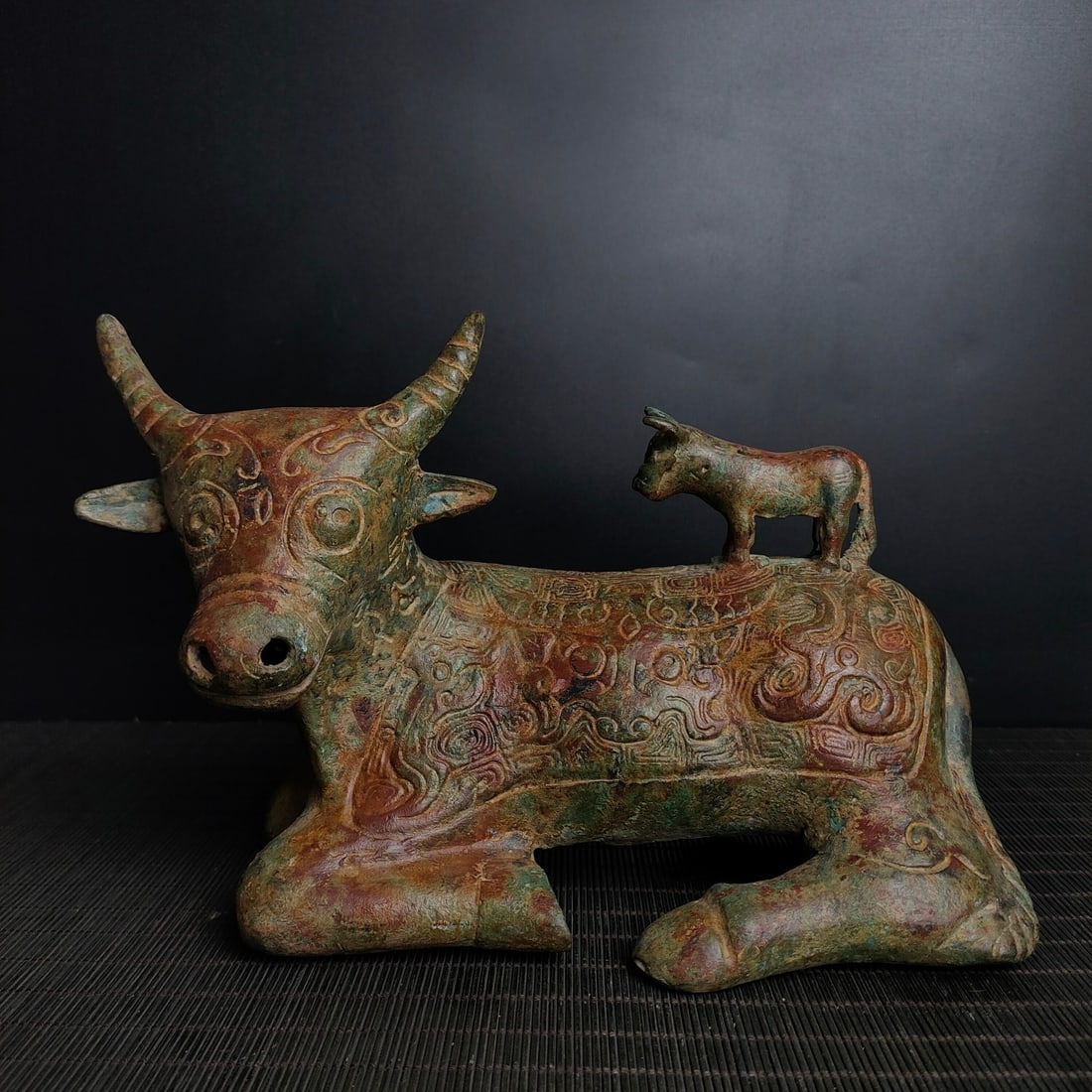 An Exquisite Bronze With Inscription Buffalo Ornament: An Exquisite Bronze With Inscription Buffalo Ornament the Warring States period in China Size:17cmx26cm Weight:1.6kg (The Dimensions Of All Batches Are Manually Measured.If You Need More Detailed