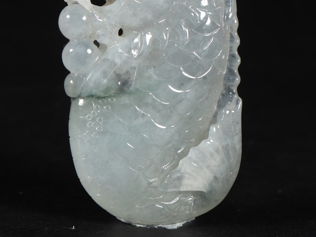 An Exquisite Jadeite Auspicious Beast Pattern Pendant - 3