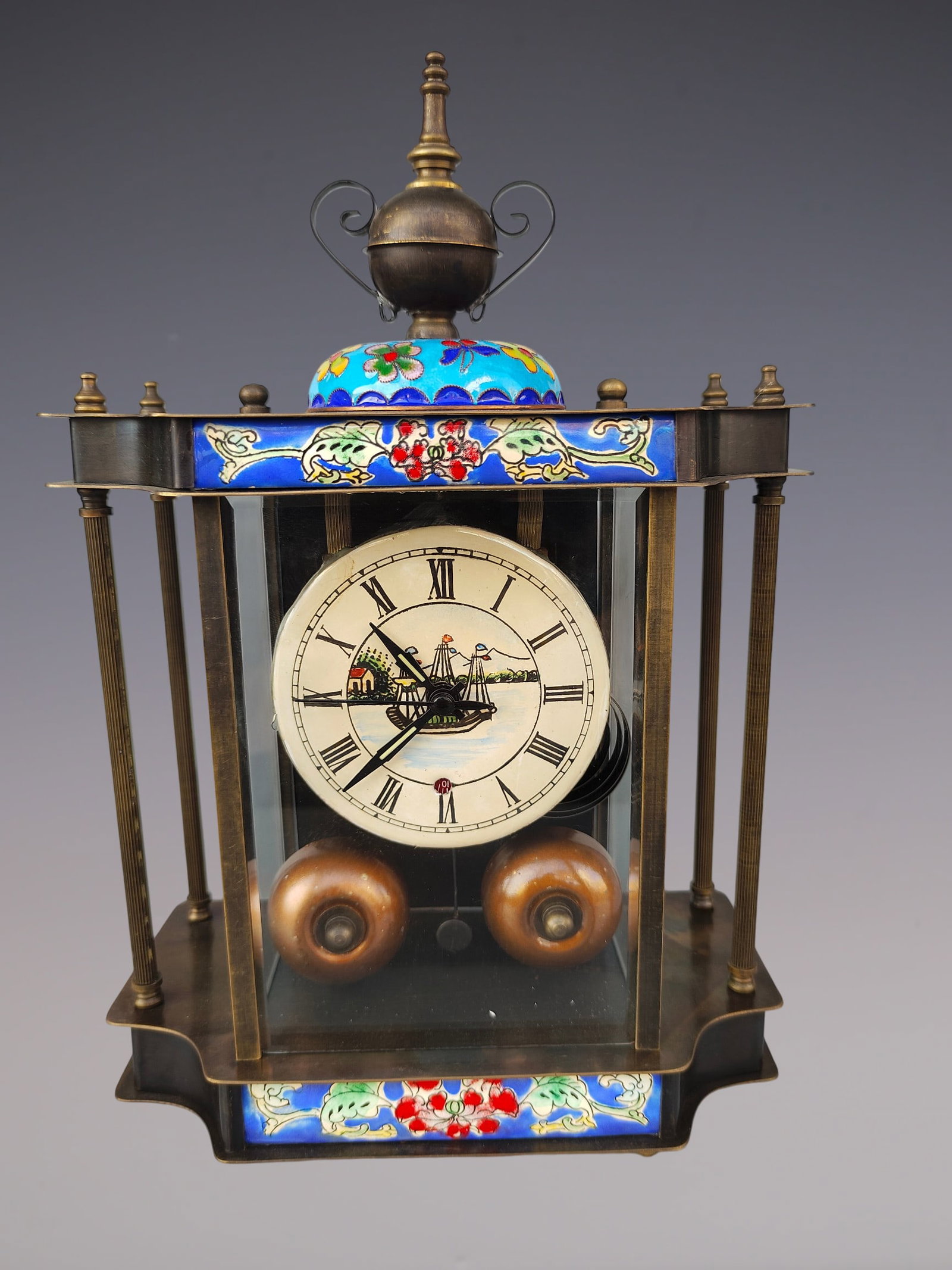 An Exquisite Bronze Lotus Pattern Clock