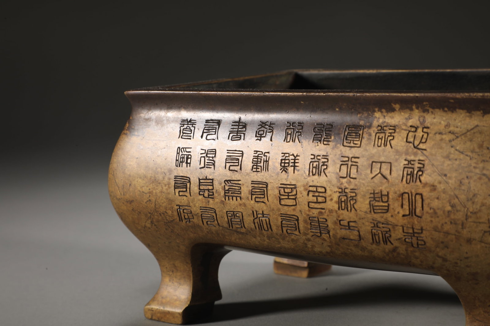 An Exquisite Bronze Flower Pattern Double-Ears Censer - 6