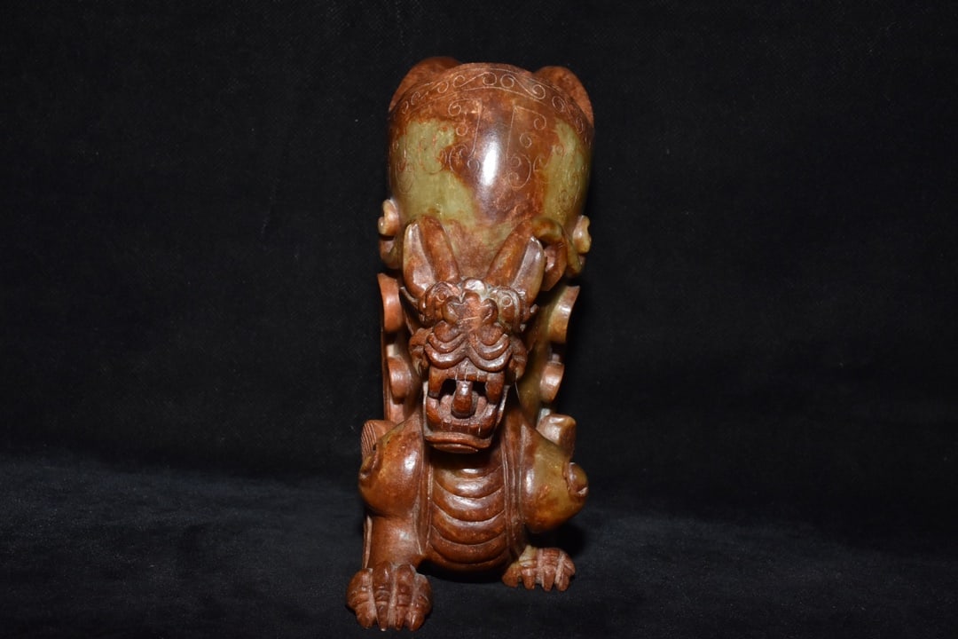 An Exquisite White Jade Dragon-Shaped Cup - 2