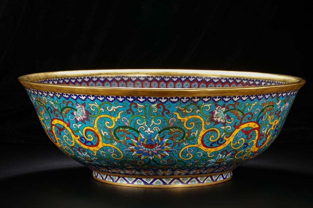 An Exquisite Cloisonne Lotus Pattern Dragon Pattern Bowl - 4