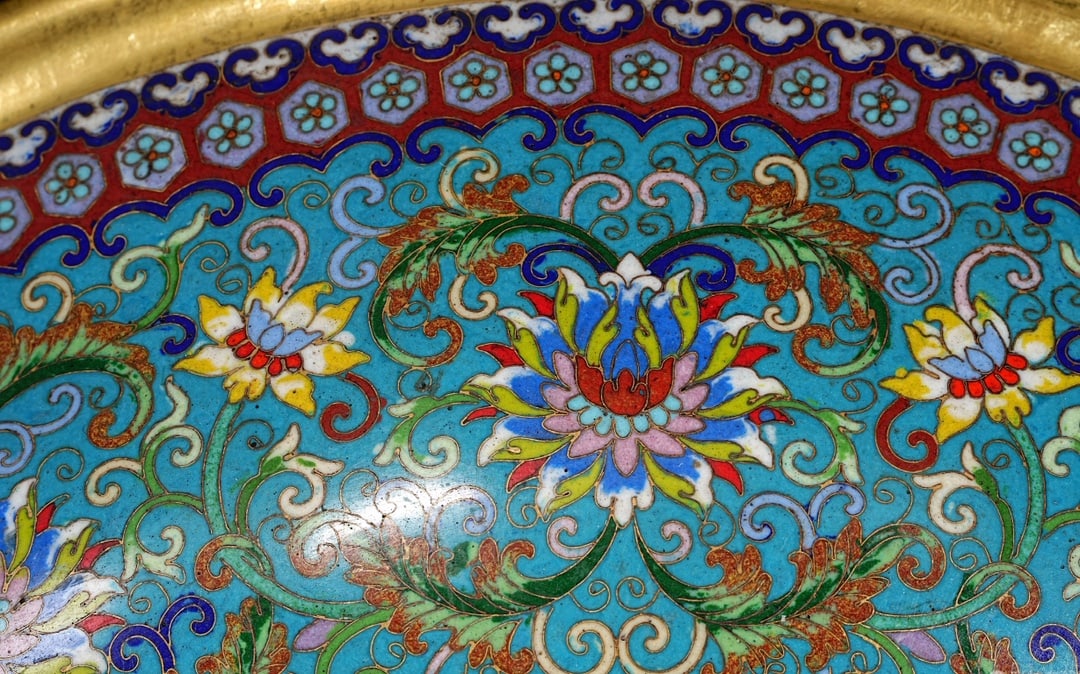 An Exquisite Cloisonne Lotus Pattern Dragon Pattern Bowl - 7