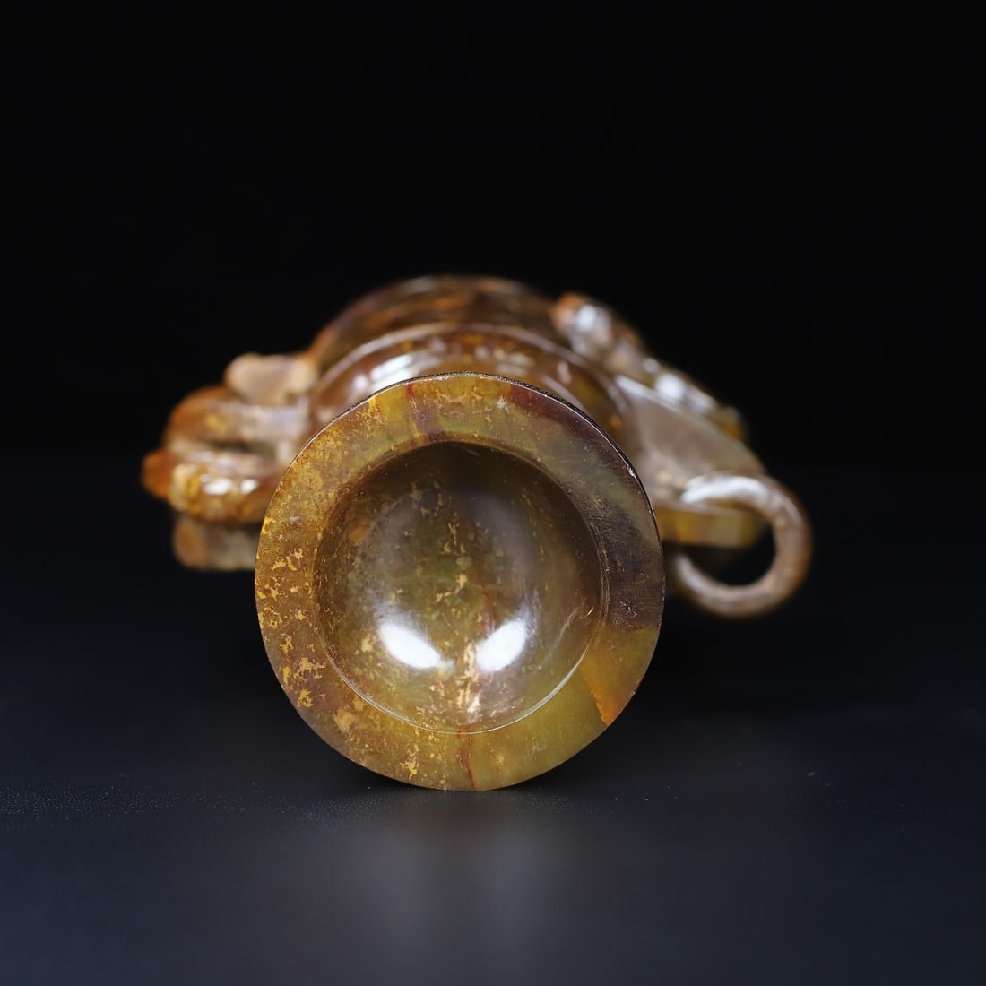 An Exquisite White Jade Dragon and Phoenix Pattern Cup - 10