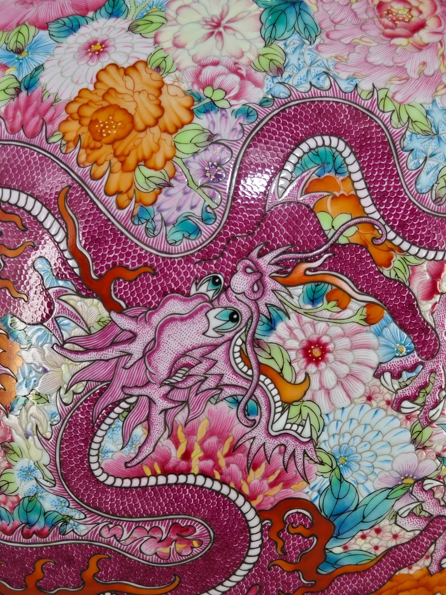 An Exquisite Enamel Flower Pattern Dragon Pattern Gourd-Shaped Vase - 7
