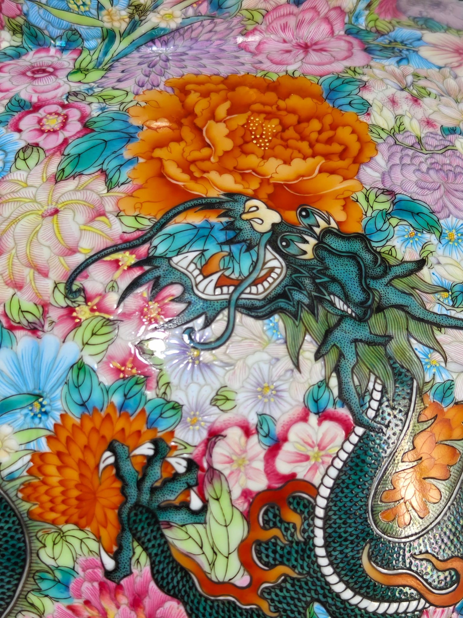 An Exquisite Enamel Flower Pattern Dragon Pattern Gourd-Shaped Vase - 8