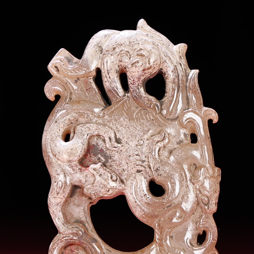 An Exquisite White Jade Chi-Dragon Pattern Pendant - 2