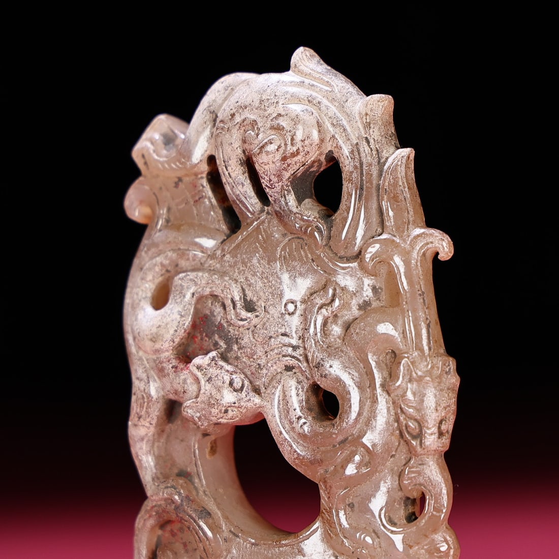 An Exquisite White Jade Chi-Dragon Pattern Pendant - 6