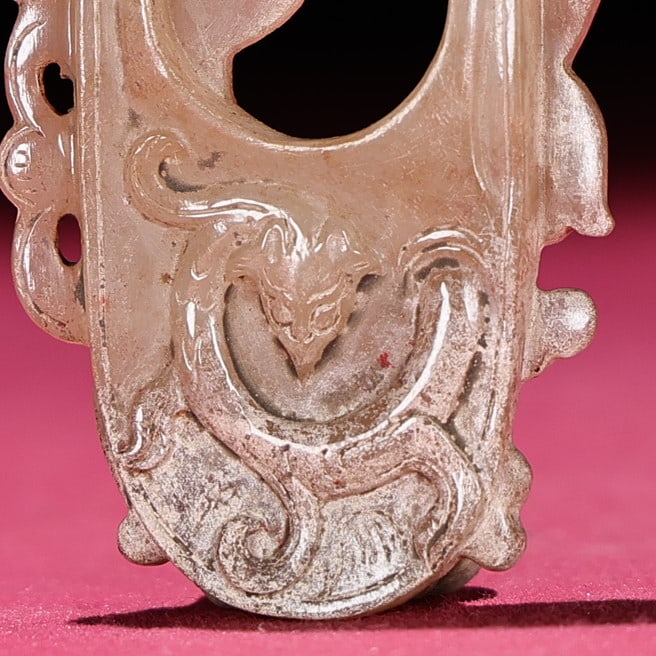 An Exquisite White Jade Chi-Dragon Pattern Pendant - 8