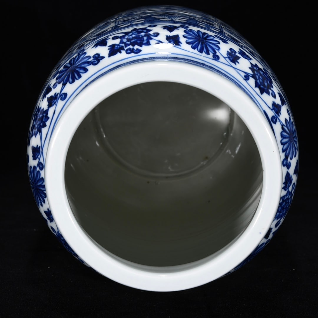 An Exquisite Blue and White Flower Pattern Jar - 8