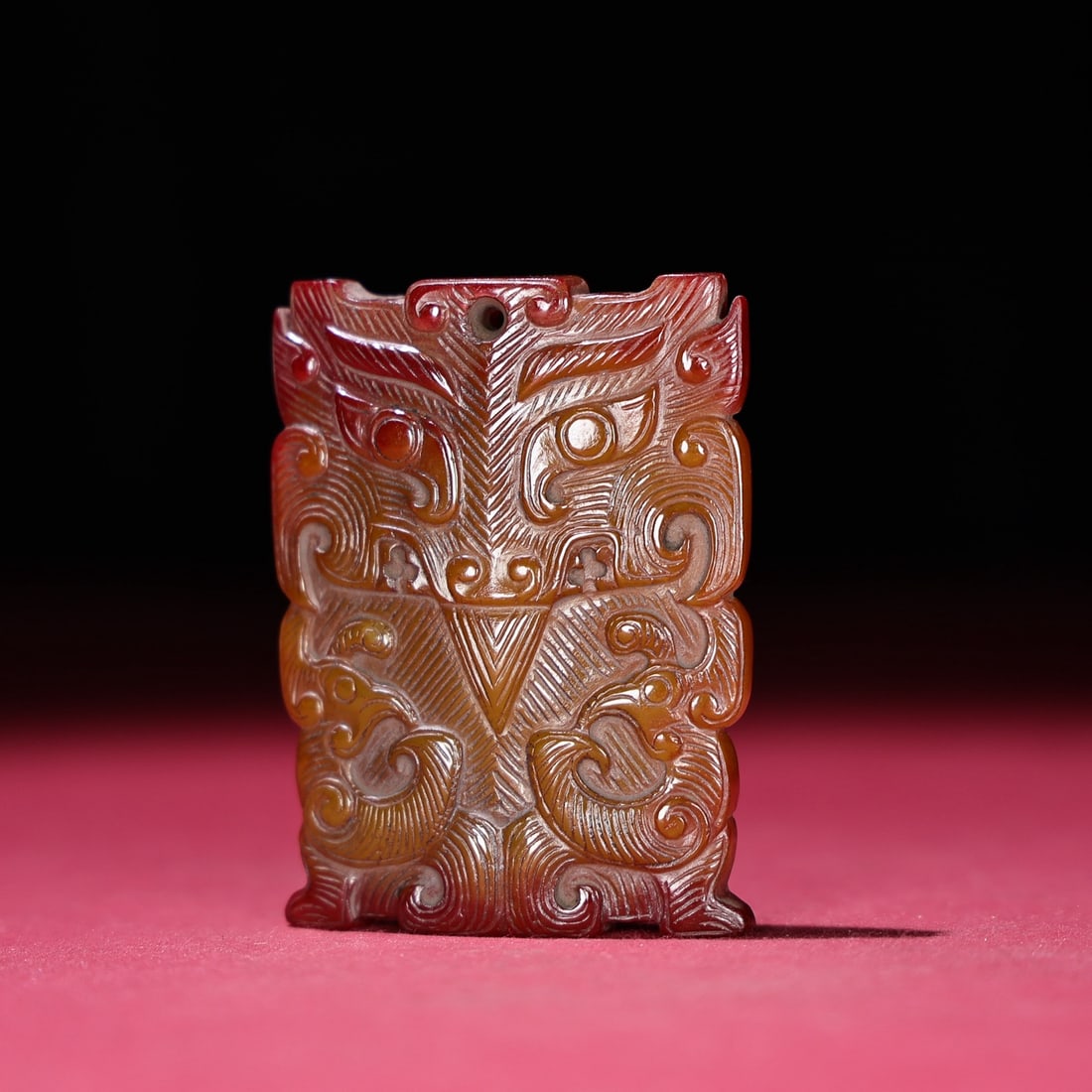 An Exquisite White Jade Beast-Face Pattern Brand - 6