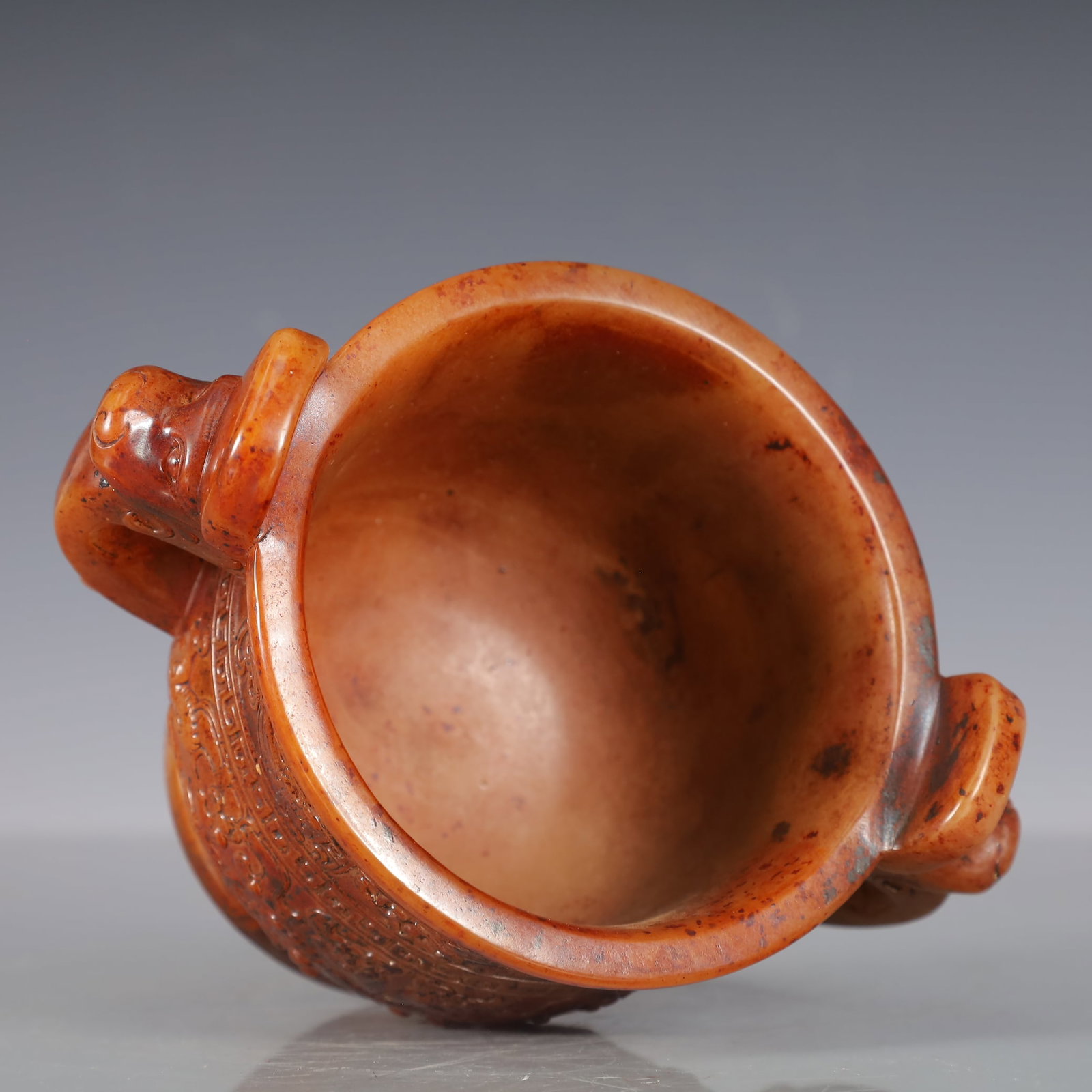 A Exquisite Gao Guyu Beast-Face Pattern Double-Ears Censer - 4