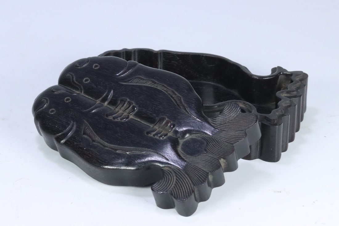 An Exquisite Zitanwood Fish Pattern Box - 9