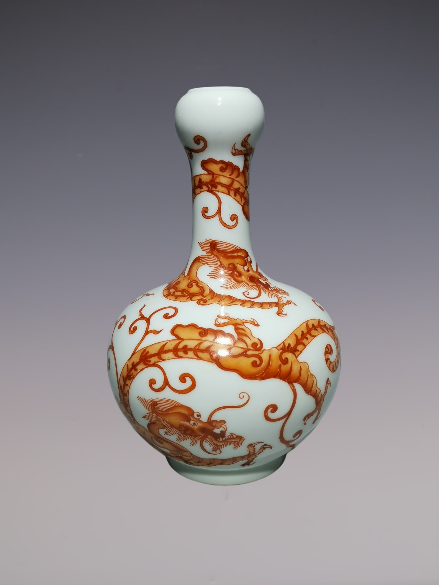 An Exquisite Iron-Red Dragon Pattern Vase - 3