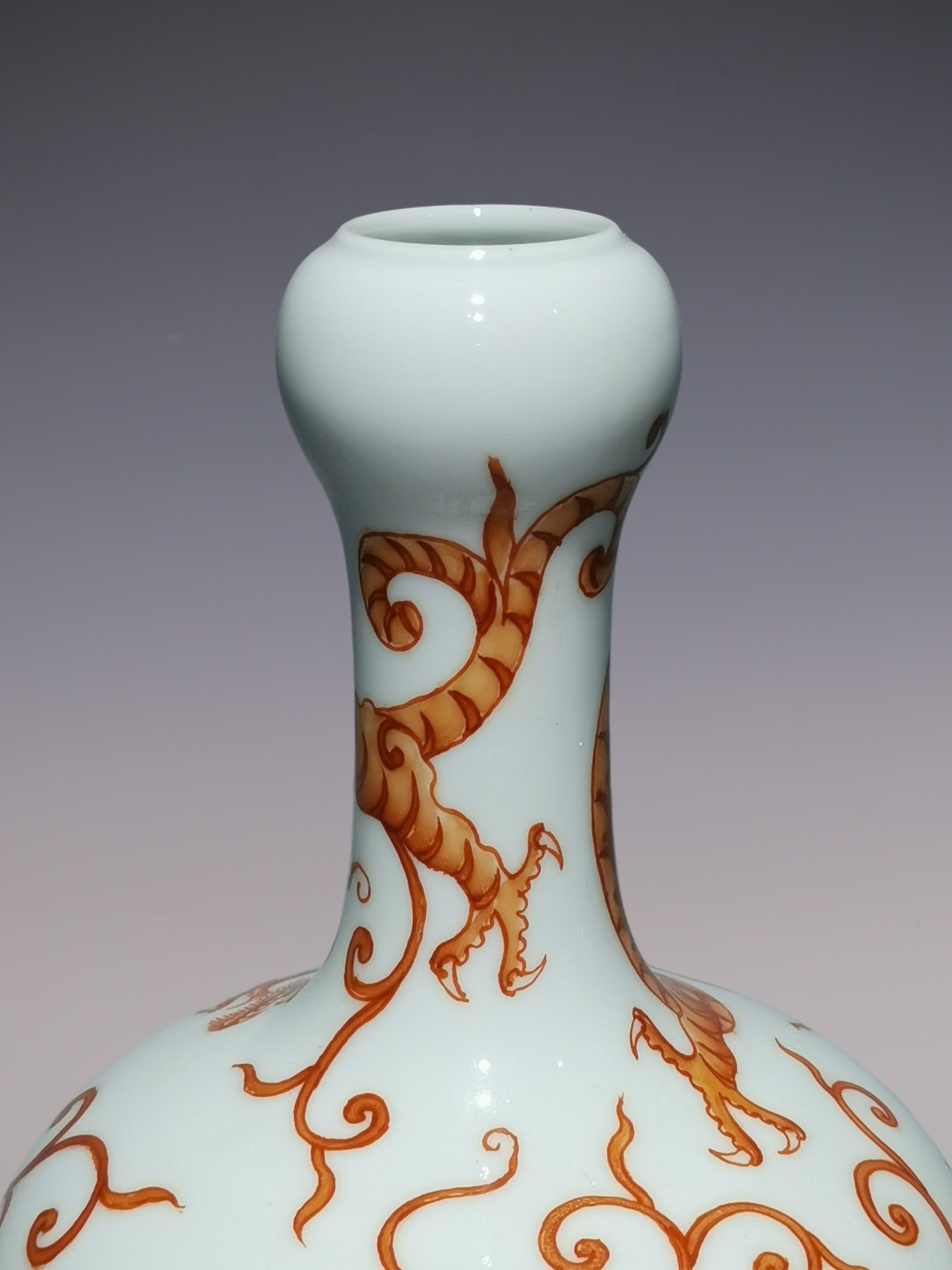 An Exquisite Iron-Red Dragon Pattern Vase - 6