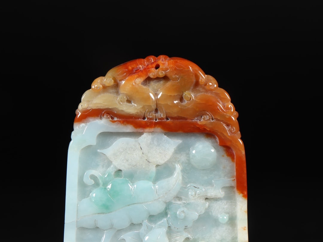An Exquisite Jadeite Fish Pattern Flower and Bird Pattern Brand - 2