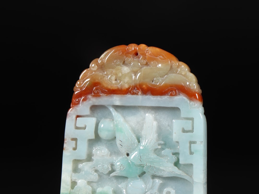 An Exquisite Jadeite Fish Pattern Flower and Bird Pattern Brand - 6
