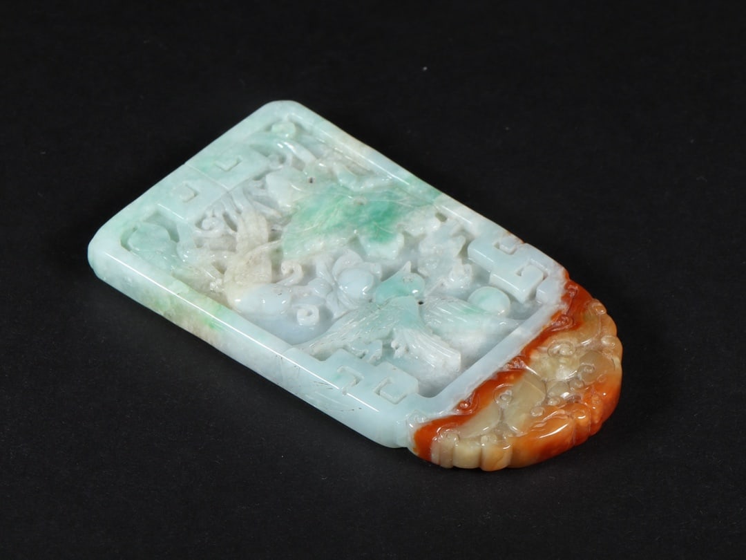 An Exquisite Jadeite Fish Pattern Flower and Bird Pattern Brand - 9