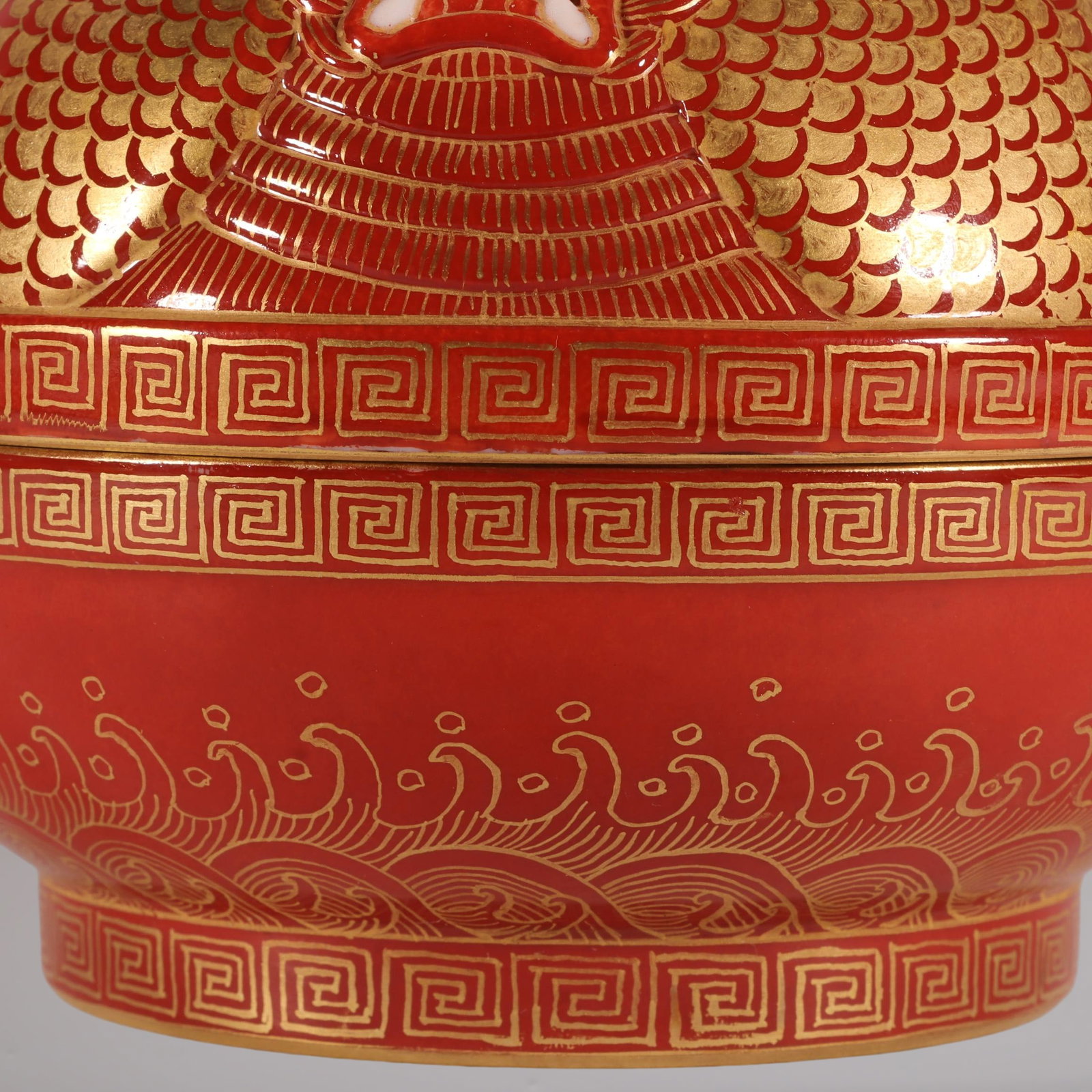 An Exquisite Iron-Red Dragon Pattern Censer - 3