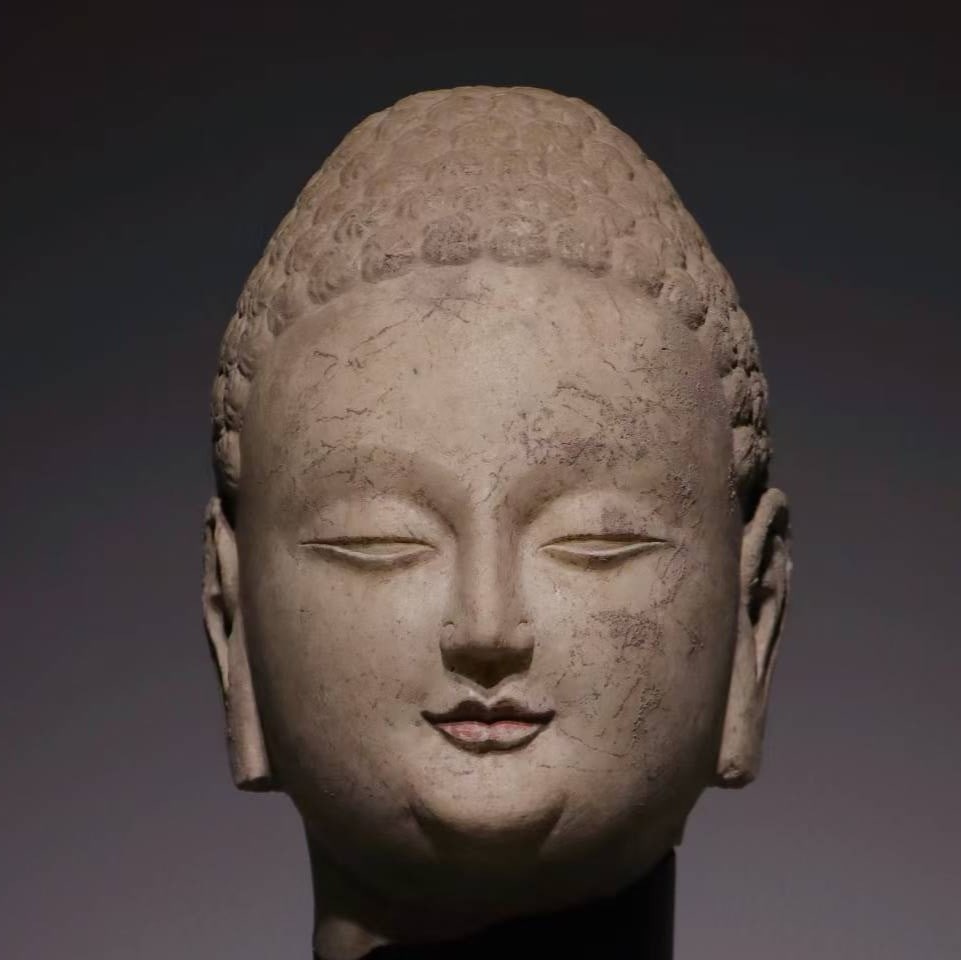 An Exquisite Marble Statue of Sakyamuni Buddha head (1 of 6)