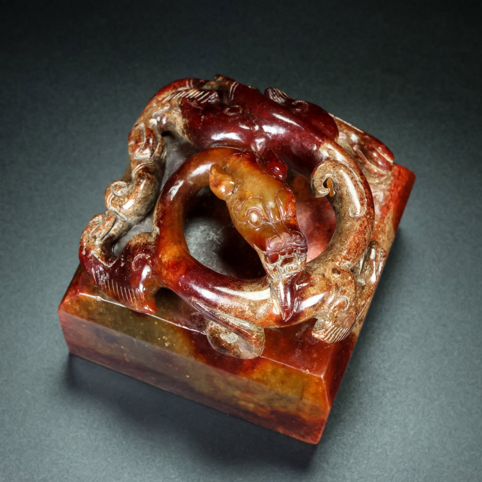 An Exquisite White Jade Dragon Pattern Seal - 3