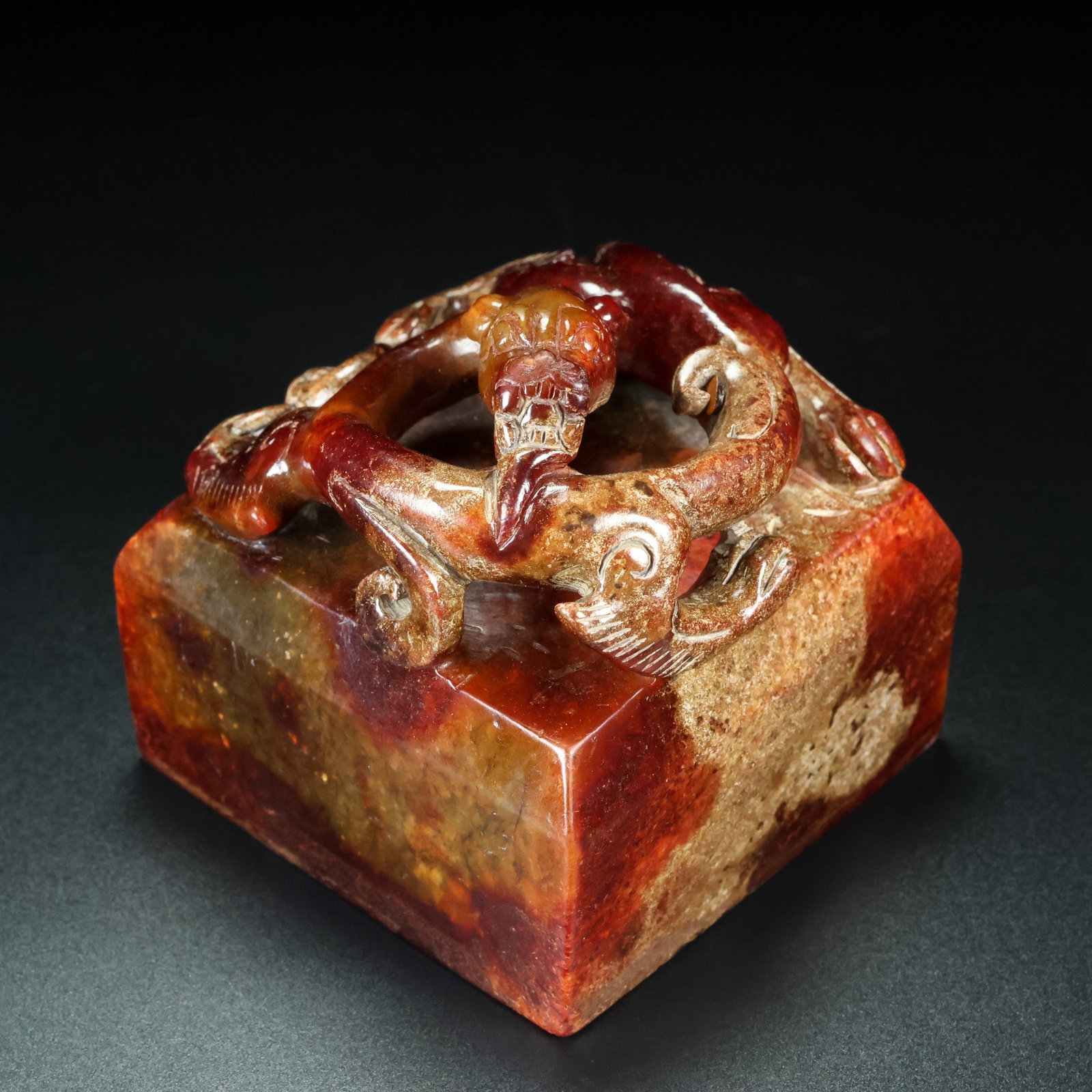 An Exquisite White Jade Dragon Pattern Seal - 5