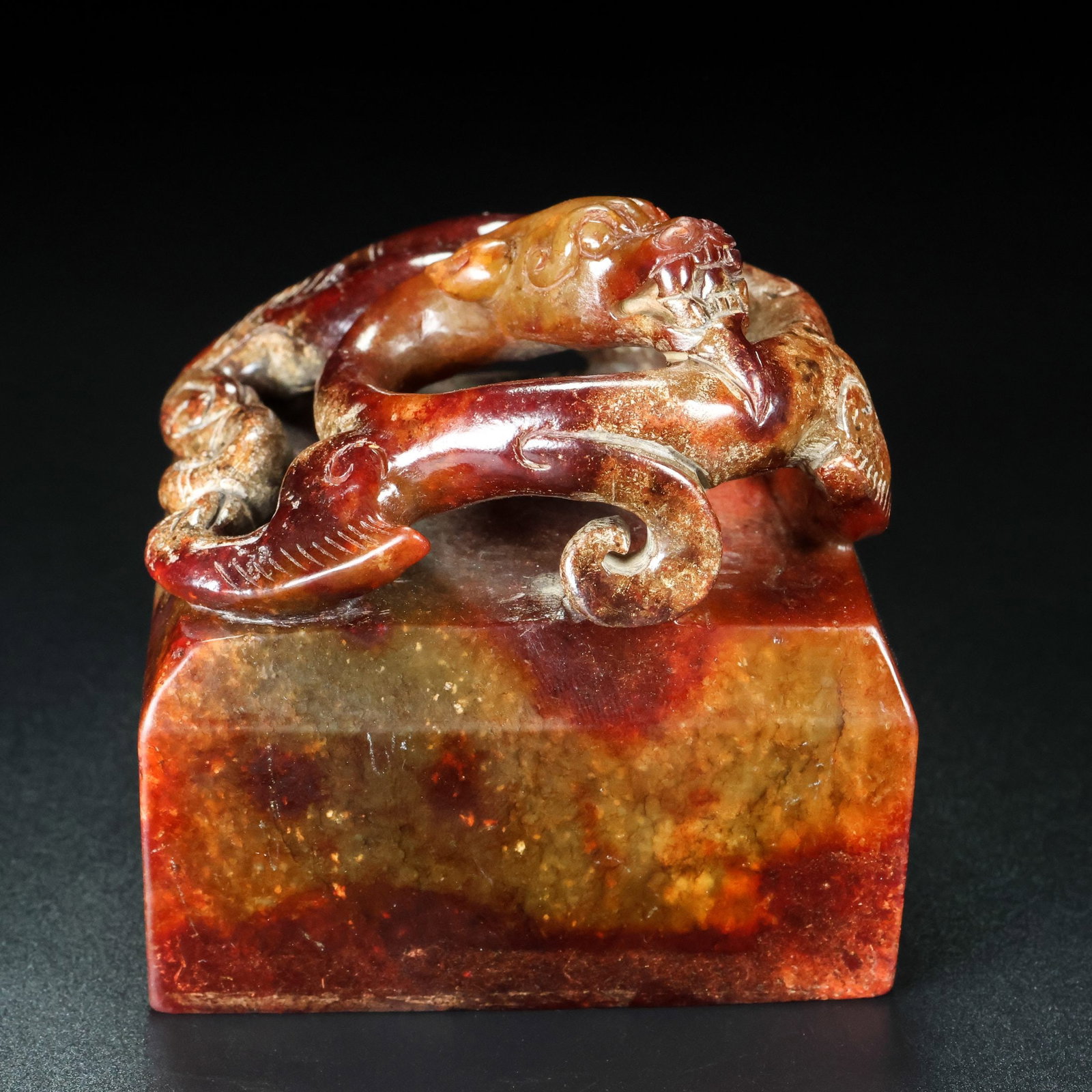 An Exquisite White Jade Dragon Pattern Seal - 7