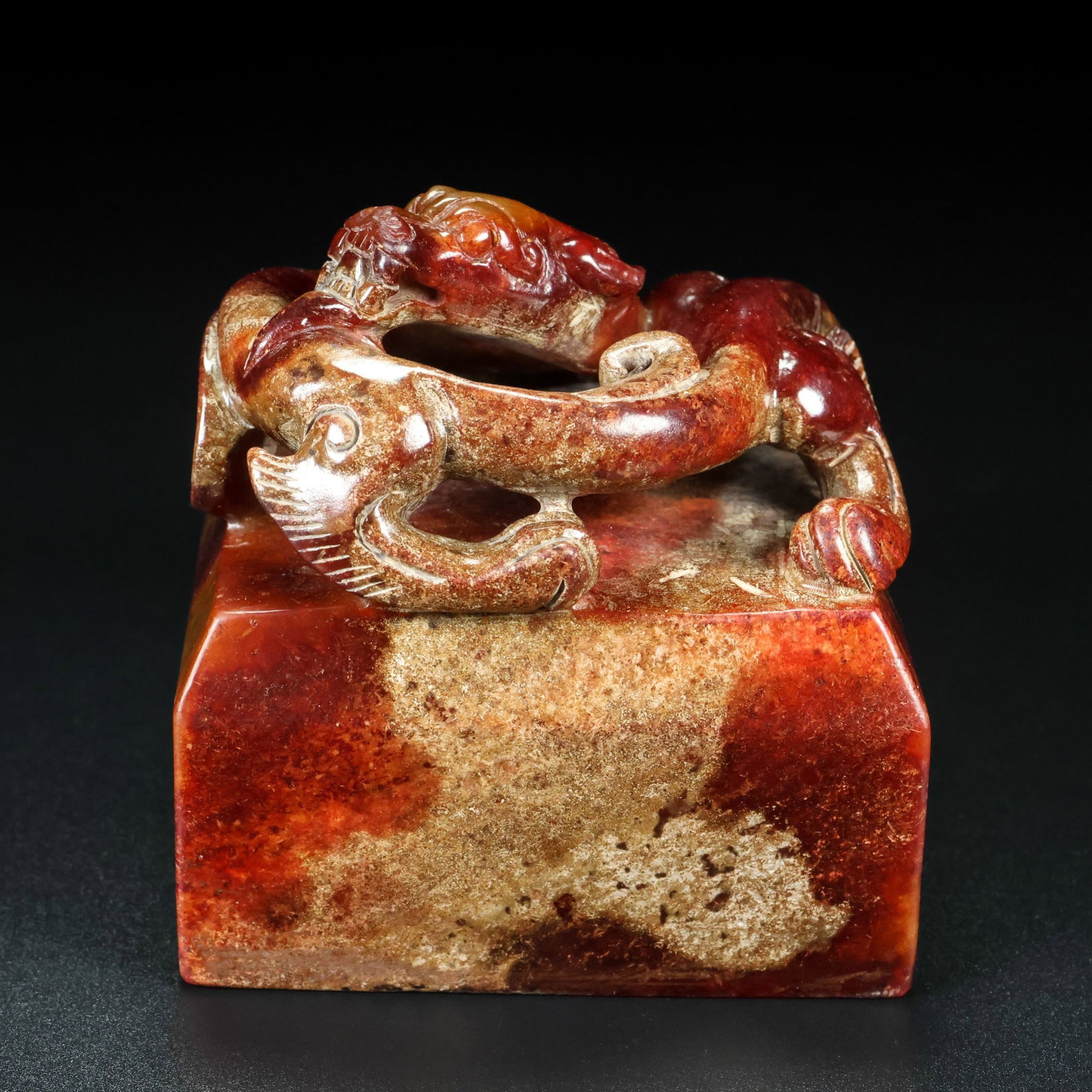 An Exquisite White Jade Dragon Pattern Seal - 8