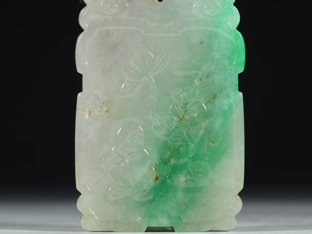 An Exquisite Jadeite Figure Pattern Brand - 2