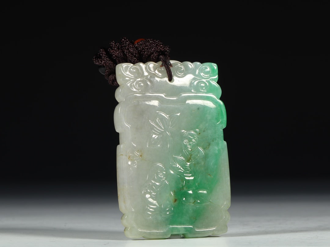 An Exquisite Jadeite Figure Pattern Brand - 3