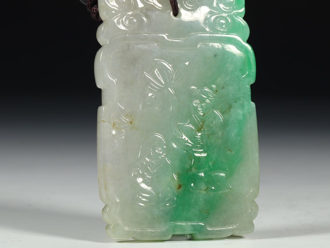 An Exquisite Jadeite Figure Pattern Brand - 4