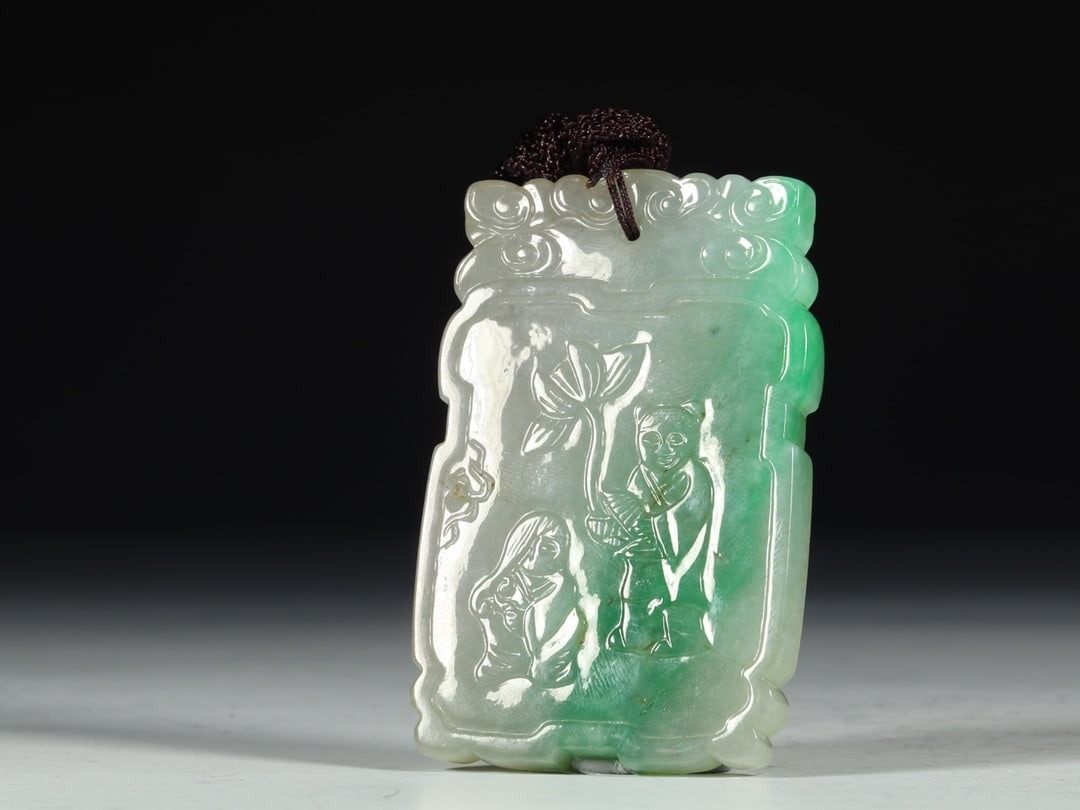 An Exquisite Jadeite Figure Pattern Brand - 5